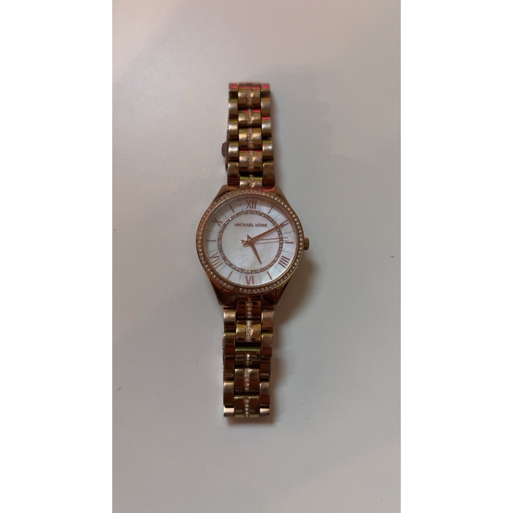 Michael Kors MK3716 Mini Lauryn Pavé Watch – Gold/Rose Gold Tone – Untested
